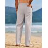 COOFANDY Men’s Linen Pants Casual Loose Fit Beach Summer Yoga Pant Lightweight Drawstring Linen Trousers(Light Gray)