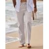 COOFANDY Men’s Linen Pants Casual Loose Fit Beach Summer Yoga Pant Lightweight Drawstring Linen Trousers(Light Gray)