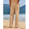 COOFANDY Men’s Linen Pants Casual Loose Fit Beach Summer Yoga Pant Lightweight Drawstring Linen Trousers(Light Tan)