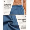 COOFANDY Men’s Linen Pants Casual Loose Fit Beach Summer Yoga Pant Lightweight Drawstring Linen Trousers(Marine Blue)