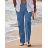 COOFANDY Men’s Linen Pants Casual Loose Fit Beach Summer Yoga Pant Lightweight Drawstring Linen Trousers(Marine Blue)