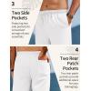 COOFANDY Men’s Linen Pants Casual Loose Fit Beach Summer Yoga Pant Lightweight Drawstring Linen Trousers(White)