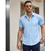 COOFANDY Men’s Short Sleeve Button Down Shirts Casual Summer Untucked Wrinkle Free Dress Shirts with Pocket(Angel Falls)