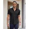 COOFANDY Men’s Short Sleeve Button Down Shirts Casual Summer Untucked Wrinkle Free Dress Shirts with Pocket(Black)