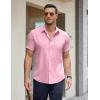 COOFANDY Men’s Short Sleeve Button Down Shirts Casual Summer Untucked Wrinkle Free Dress Shirts with Pocket(Icy Pink)