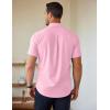 COOFANDY Men’s Short Sleeve Button Down Shirts Casual Summer Untucked Wrinkle Free Dress Shirts with Pocket(Icy Pink)