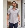 COOFANDY Men’s Short Sleeve Button Down Shirts Casual Summer Untucked Wrinkle Free Dress Shirts with Pocket(Quiet Gray)