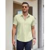 COOFANDY Men’s Short Sleeve Button Down Shirts Casual Summer Untucked Wrinkle Free Dress Shirts with Pocket(Sea Foam)