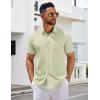 COOFANDY Men’s Short Sleeve Button Down Shirts Casual Summer Untucked Wrinkle Free Dress Shirts with Pocket(Sea Foam)