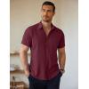 COOFANDY Men’s Short Sleeve Button Down Shirts Casual Summer Untucked Wrinkle Free Dress Shirts with Pocket(Tawny Port)