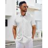 COOFANDY Men’s Short Sleeve Button Down Shirts Casual Summer Untucked Wrinkle Free Dress Shirts with Pocket(White)