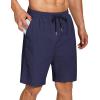COOFANDY Men’s Summer Beach Shorts Lightweight Elastic Waist Drawstring Casual Shorts with Pocket(Navy Blue)