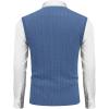 COOFANDY Men’s Sweater Vest Cable Knitted V Neck Slim Fit Sleeveless Pullover Sweater(Blue)