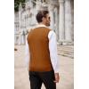 COOFANDY Men’s Sweater Vest Cable Knitted V Neck Slim Fit Sleeveless Pullover Sweater(Caramel)