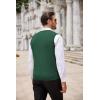 COOFANDY Men’s Sweater Vest Cable Knitted V Neck Slim Fit Sleeveless Pullover Sweater(Green)
