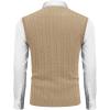 COOFANDY Men’s Sweater Vest Cable Knitted V Neck Slim Fit Sleeveless Pullover Sweater(Khaki)