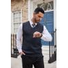 COOFANDY Men’s Sweater Vest Cable Knitted V Neck Slim Fit Sleeveless Pullover Sweater(Navy Blue)