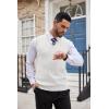 COOFANDY Men’s Sweater Vest Cable Knitted V Neck Slim Fit Sleeveless Pullover Sweater(White)
