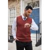 COOFANDY Men’s Sweater Vest Cable Knitted V Neck Slim Fit Sleeveless Pullover Sweater(Wine Red)