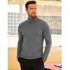 COOFANDY Men’s Turtleneck Sweater Slim Fit Lightweight Basic Ribbed Sweaters(Dark Grey)