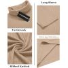 COOFANDY Men’s Turtleneck Sweater Slim Fit Lightweight Basic Ribbed Sweaters(Khaki)
