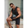 COOFANDY Men’s Workout Hooded Tank Tops Sleeveless Gym Hoodies Cotton Muscle Cut Off Shirt Bodybuilding Henley Shirts(Black)
