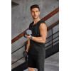 COOFANDY Men’s Workout Hooded Tank Tops Sleeveless Gym Hoodies Cotton Muscle Cut Off Shirt Bodybuilding Henley Shirts(Black)