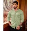 COOFANDY Mens’s Long Sleeve Button Up Shirts Athletic Fitted Dress Shirts Silm Fit(Light Green)