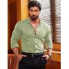 COOFANDY Mens’s Long Sleeve Button Up Shirts Athletic Fitted Dress Shirts Silm Fit(Light Green)