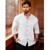 COOFANDY Mens’s Long Sleeve Button Up Shirts Athletic Fitted Dress Shirts Silm Fit(White)