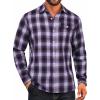 COOFANDY Mens Flannel Plaid Shirts Long Sleeve Casual Button Down Cotton Shirt with Pocket(Purple Black Plaid)