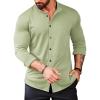 COOFANDY Mens’s Long Sleeve Button Up Shirts Athletic Fitted Dress Shirts Silm Fit(Light Green)