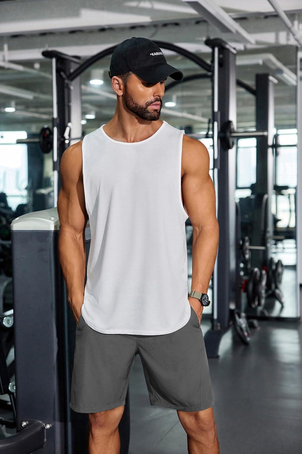 imageCOOFANDY Mens Running Athletic Shorts 9quot Gym Workout Lightweight Elastic Waist Sports ShortsDark Grey