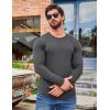 COOFANDY Men 2 Pack Muscle Fitted T Shirt Gym Workout Athletic Long Sleeves Tee(Dark Gray)