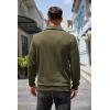 COOFANDY Mens Quarter Pullover Quilted Sweatshirt Casual Knit Long Sleeve Mock Neck Sweater Waffle Collared Pullover(Army Green)