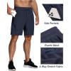COOFANDY Men’s Running Athletic Shorts 9″ Gym Workout Lightweight Elastic Waist Sports Shorts(Black/Navy Blue)