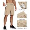 COOFANDY Men’s Running Athletic Shorts 9″ Gym Workout Lightweight Elastic Waist Sports Shorts(Khaki)