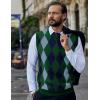 COOFANDY Men’s Sleeveless V Neck Pullover Sweater Slim Fit Casual Argyle Vest Sweaters(Green)