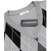 COOFANDY Men’s Sleeveless V Neck Pullover Sweater Slim Fit Casual Argyle Vest Sweaters(Light Grey)