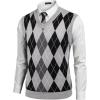 COOFANDY Men’s Sleeveless V Neck Pullover Sweater Slim Fit Casual Argyle Vest Sweaters(Light Grey)
