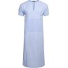 COOFANDY Men’s V-Neck Linen Robe Short Sleeve Kaftan Thobe Long Gown Casual Shirt for Beach, Summer(Light Blue)