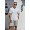 COOFANDY Men Casual Shorts Elastic Waist Drawstring Shorts Stretch Summer Beach Shorts with Pockets(Light Grey)
