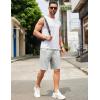 COOFANDY Men Casual Shorts Elastic Waist Drawstring Shorts Stretch Summer Beach Shorts with Pockets(Light Grey)