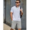 COOFANDY Men Casual Shorts Elastic Waist Drawstring Shorts Stretch Summer Beach Shorts with Pockets(Light Grey)