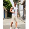 COOFANDY Men Casual Shorts Elastic Waist Drawstring Shorts Stretch Summer Beach Shorts with Pockets(Light Khaki)