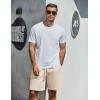 COOFANDY Men Casual Shorts Elastic Waist Drawstring Shorts Stretch Summer Beach Shorts with Pockets(Light Khaki)