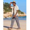 COOFANDY Men’s Casual Linen Summer Beach Pants Lightweight Drawstring Elastic Waist Yoga Trousers(Gray)