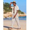 COOFANDY Men’s Casual Linen Summer Beach Pants Lightweight Drawstring Elastic Waist Yoga Trousers(Light Khaki)