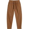 COOFANDY Men’s Corduroy Pants Elastic Waist Drawstring Harem Pants Fashion Loose Casual Long Trousers with 4 Pockets(Light Brown)