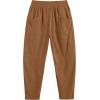 COOFANDY Men’s Corduroy Pants Elastic Waist Drawstring Harem Pants Fashion Loose Casual Long Trousers with 4 Pockets(Light Brown)
